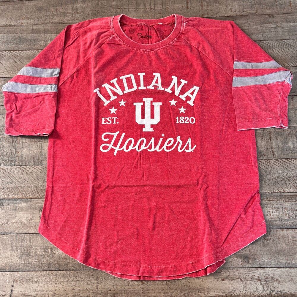 Indiana Hoosies Womens Distressed Graphic Tee Pressbox Brand Size XL